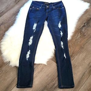 BQB distressed jeans 5 dark wash stretch